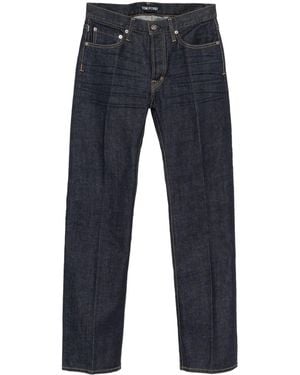 Tom Ford Selvedge Bootcut Cotton Jeans - Blue