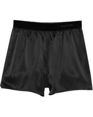 Tom Ford Elasticated-Waistband Pyjama Shorts - Black