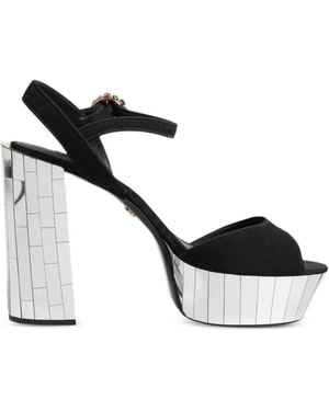 Dolce & Gabbana Keira Crystal-Embellished Platform Sandals - Black