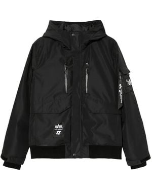 Izzue Logo-Patch Padded Jacket - Black