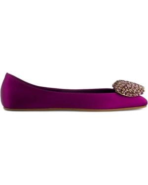 Giambattista Valli Satin-Ballerinas mit Herzdetail - Lila