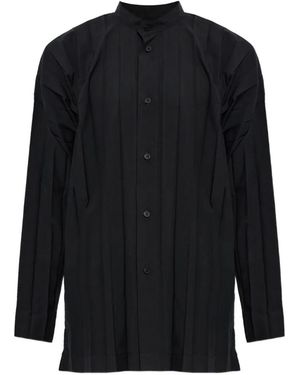 Homme Plissé Issey Miyake Geplooid Overhemd - Zwart