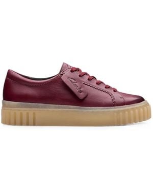 Clarks Mayhill Walk Leather Trainers - Purple