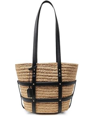 Saint Laurent Woven Cage Shoulder Bag - Natural