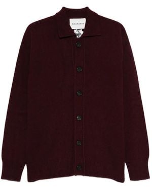 Amaranto Fine-Knit Cardigan - Red
