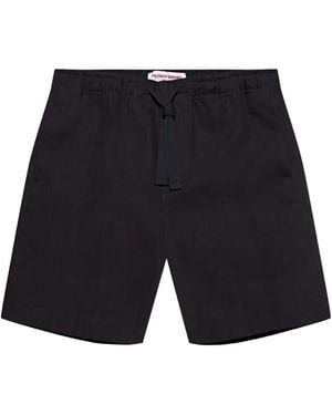 Orlebar Brown Alex Drawstring-Detail Linen Shorts - Black