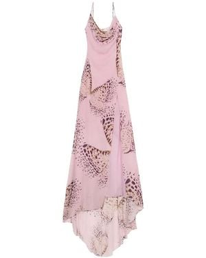 Blumarine Butterfly-Print Maxi Dress - Pink