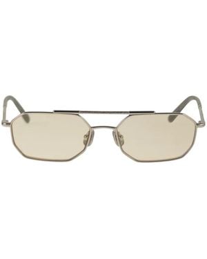 Brunello Cucinelli Geometric Titanium Sunglasses - Metallic