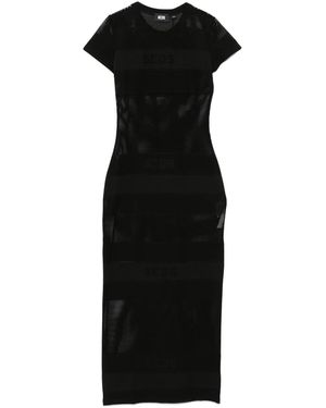 Gcds Logo Net Maxi Dress - Black