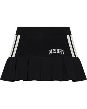 MISBHV Striped Pleated Mini Skirt - Black