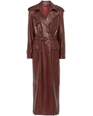 GIUSEPPE DI MORABITO Leather Trench Coat - Purple