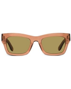 Ferragamo Eyewear Lunettes De Soleil À Monture Rectangulaire - Metallic