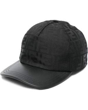 Fendi Baseball Nylon Ff Jacquard Cap - Black