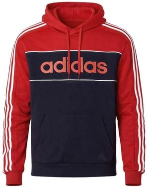 adidas Hooded Colourblock Sweatshirt - Red