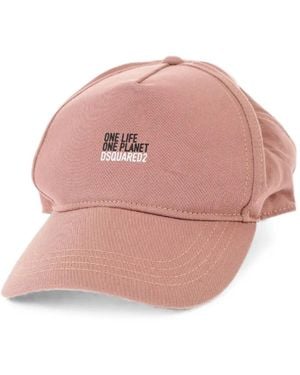 DSquared² Logo-Print Cap - Pink