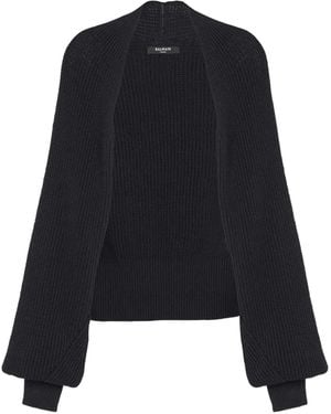 Balmain Ribbed Cardigan - Black
