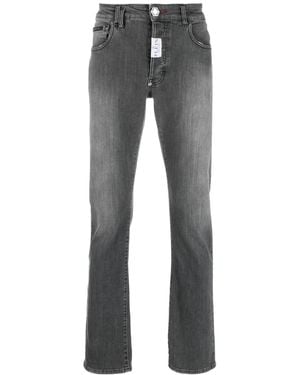 Philipp Plein Logo-Patch Slim-Cut Jeans - Grey