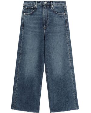 Rag & Bone Logo-Patch Cropped Jeans - Blue