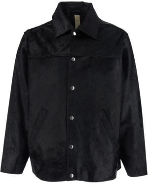 sunflower Button-Fastening Leather Jacket - Black