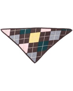 &Daughter Argyle Cashmere Scarf - White