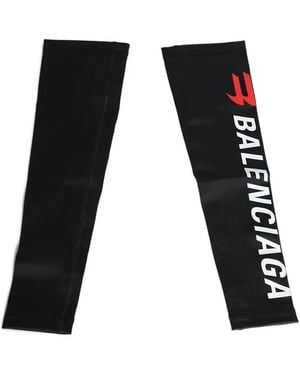 Balenciaga Logo-Print Gloves - Black