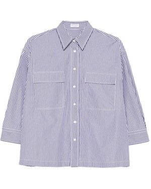Brunello Cucinelli Striped Cotton Shirt - Purple