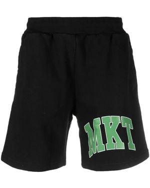 Market Logo-print Cotton Track Shorts - Black