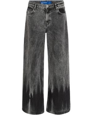 KARL LAGERFELD Low-Rise Wide-Leg Jeans - Grey