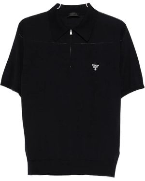 Prada Zip-fastening polo shirt - Schwarz