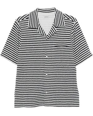 Jonathan Simkhai Striped Short-Sleeve Shirt - Blue
