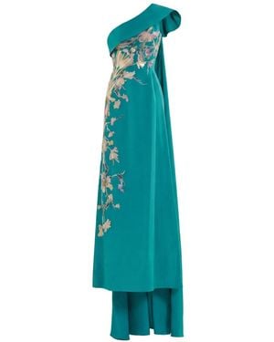 Saiid Kobeisy One-Shoulder Embroidered Evening Dress - Blue