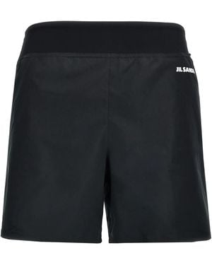 Jil Sander Logo-Detail Shorts - Black