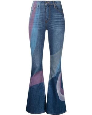 Madison Maison Anita Swirl-Print Flared Jeans - Blue