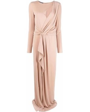 Alberta Ferretti Cut-Out Floor-Length Gown - Pink