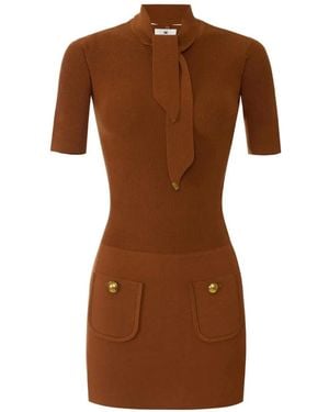Elisabetta Franchi Mini Dress - Brown