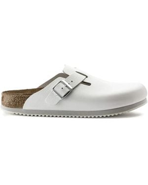 Birkenstock Boston Super Grip Slides - White