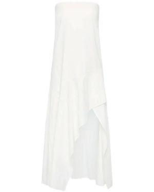 St. Agni Oxford Asymmetric Dress - White