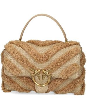 Pinko Fringed Chevron Shoulder Bag - Metallic