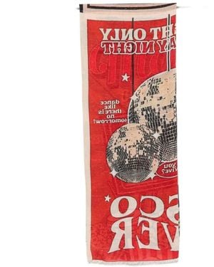 Faliero Sarti Graphic-Print Fringed Scarf - Red