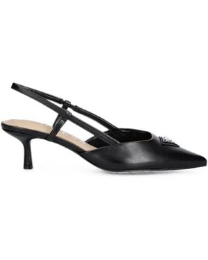Guess Logo-Plaque Slingback Pumps - Black