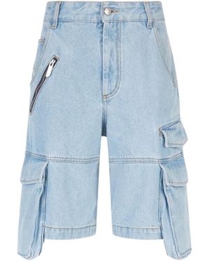 Gcds Denim Cargo Shorts - Blue