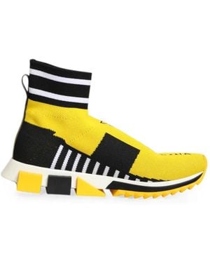Dolce & Gabbana Sorrento Sock-Style Sneakers - Yellow