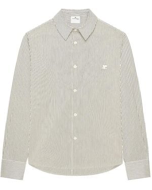 Courreges Striped Poplin Shirt - White