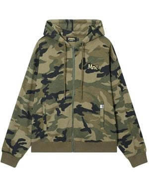 Mini Cream Camouflage Zip Sweatshirt - Green