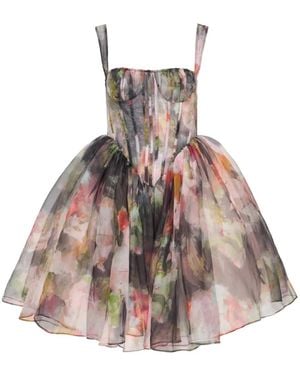 Caroline Hu Floral-Print Dress - Pink