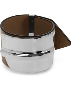 Max Mara Leather Plaque Bracelet - Metallic