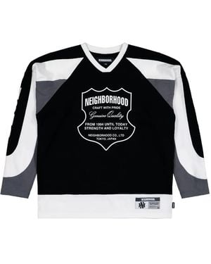Neighborhood Long-Sleeved Printed-Logo Sweatshirt - Black