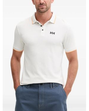 Helly Hansen Kos Logo-Print Piqué Polo Shirt - White