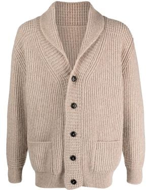 Fortela Ribbed-Knit Wool Blend Cardigan - Natural
