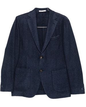 Eleventy Single-Breasted Notch-Lapel Blazer - Blue